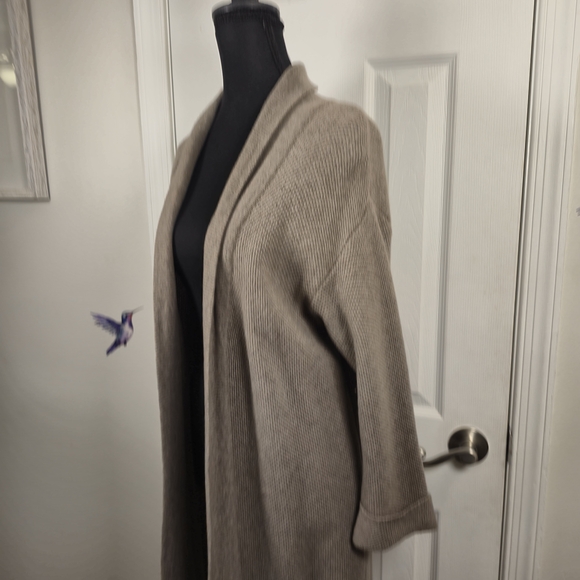 Benedetta B. Italian Wool Blend Open-Front Maxi Duster Cardigan Size M - Picture 3 of 8